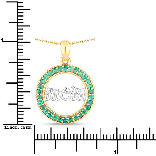 0.54 Carat Genuine Emerald .925 Sterling Silver Pendant by Bids.com