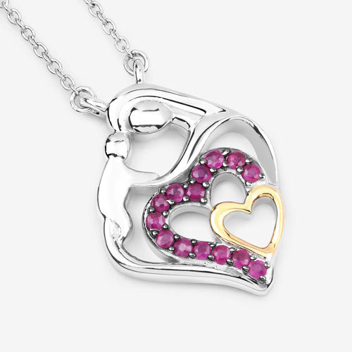 0.28 Carat Genuine Ruby .925 Sterling Silver Pendant by Bids.com