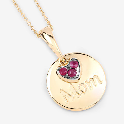 0.20 Carat Genuine Ruby .925 Sterling Silver Pendant by Bids.com