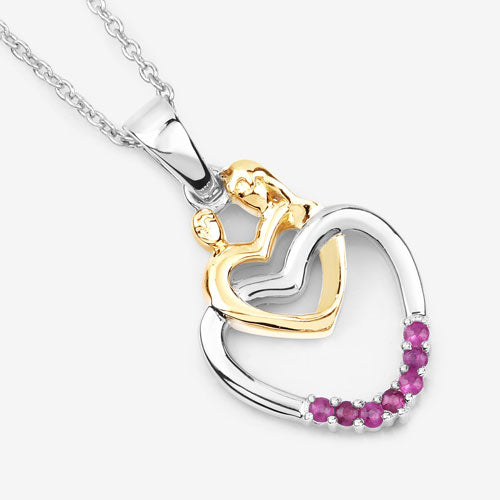 0.14 Carat Genuine Ruby .925 Sterling Silver Pendant by Bids.com