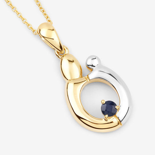 0.19 Carat Genuine Blue Sapphire .925 Sterling Silver Pendant by Bids.com