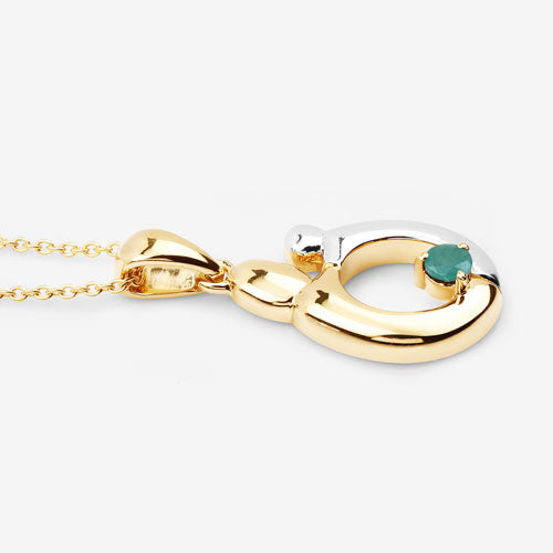 0.17 Carat Genuine Emerald .925 Sterling Silver Pendant by Bids.com