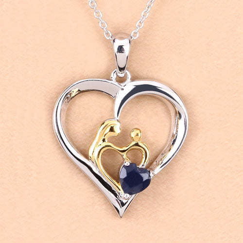 0.50 Carat Genuine Blue Sapphire .925 Sterling Silver Pendant by Bids.com