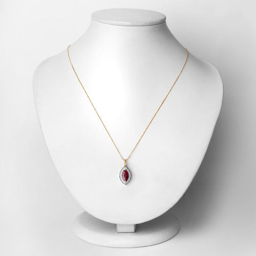 1.52 Carat Genuine Ruby and White Diamond 10K Yellow Gold Pendant by Bids.com