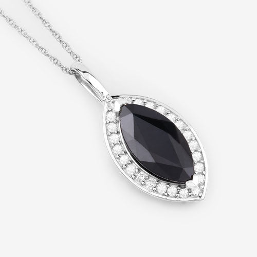 2.29 Carat Genuine Blue Sapphire and White Diamond 10K White Gold Pendant by Bids.com