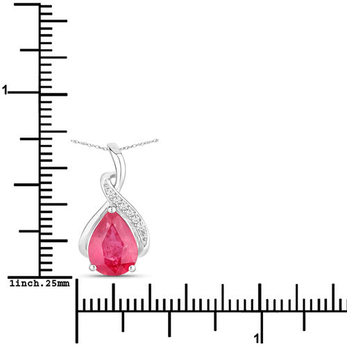 1.98 Carat Genuine Ruby and White Diamond 14K White Gold Pendant by Bids.com