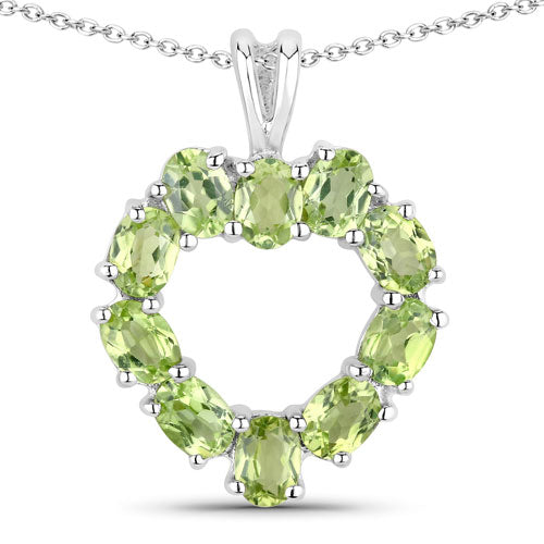 1.70 Carat Genuine Peridot .925 Sterling Silver Pendant by Bids.com