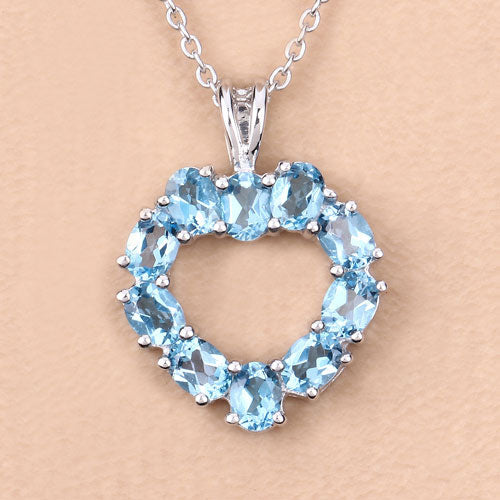 1.90 Carat Genuine Swiss Blue Topaz .925 Sterling Silver Pendant by Bids.com