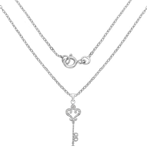 0.10 Carat Genuine White Diamond .925 Sterling Silver Pendant DestGlow
