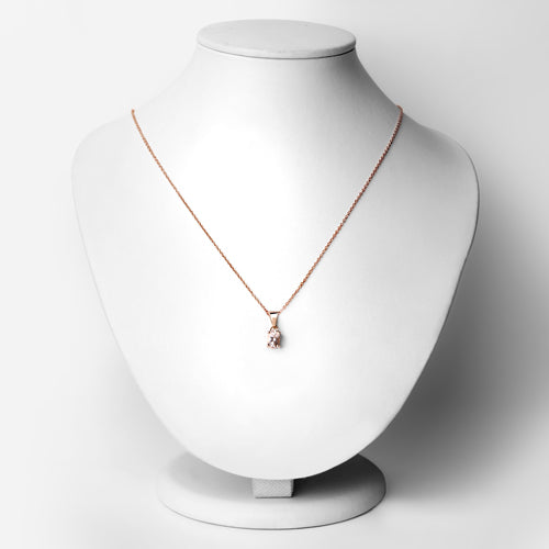 18K Rose Gold Plated 0.70 Carat Genuine Morganite .925 Sterling Silver Pendant DestGlow