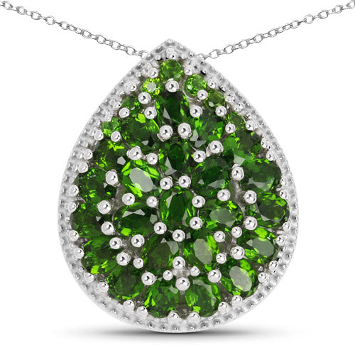 4.65 Carat Genuine Chrome Diopside .925 Sterling Silver Pendant by Bids.com
