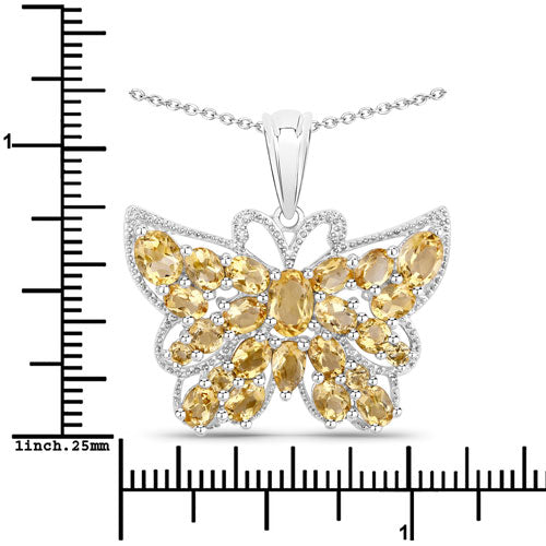 3.89 Carat Genuine Citrine .925 Sterling Silver Pendant DestGlow