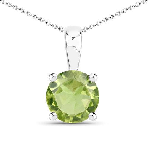 1.25 Carat Genuine Peridot .925 Sterling Silver Pendant DestGlow