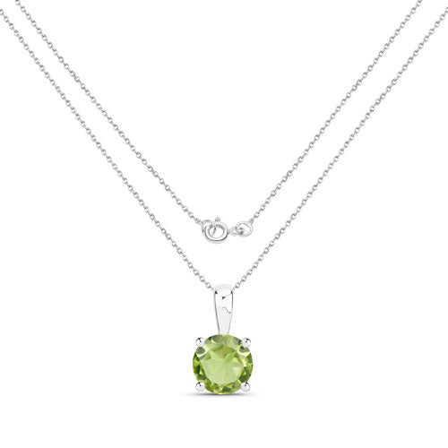 1.25 Carat Genuine Peridot .925 Sterling Silver Pendant DestGlow