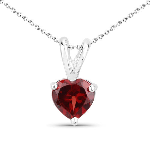 0.88 Carat Genuine Garnet .925 Sterling Silver Pendant DestGlow