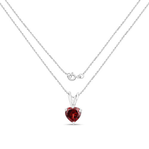 0.88 Carat Genuine Garnet .925 Sterling Silver Pendant DestGlow
