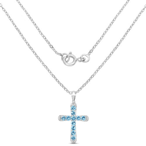 3.85 Carat Genuine Blue Topaz .925 Sterling Silver Pendant DestGlow