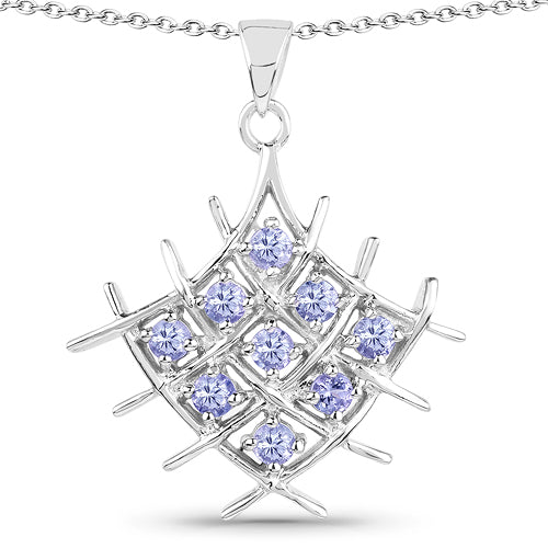 0.90 Carat Genuine Tanzanite .925 Sterling Silver Pendant by Bids.com