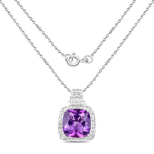 5.85 Carat Genuine Amethyst .925 Sterling Silver Pendant by Bids.com