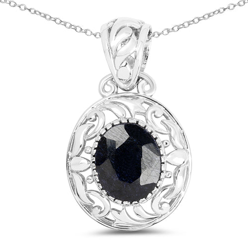 5.94 Carat Dyed Sapphire .925 Sterling Silver Pendant by Bids.com