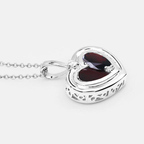 2.66 Carat Genuine Garnet and White Topaz .925 Sterling Silver Pendant by Bids.com