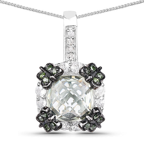 2.72 Carat Genuine Multi Stones .925 Sterling Silver Pendant by Bids.com