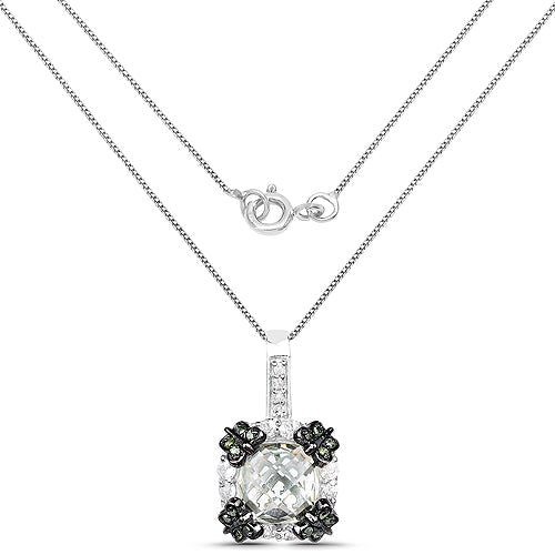 2.72 Carat Genuine Multi Stones .925 Sterling Silver Pendant by Bids.com