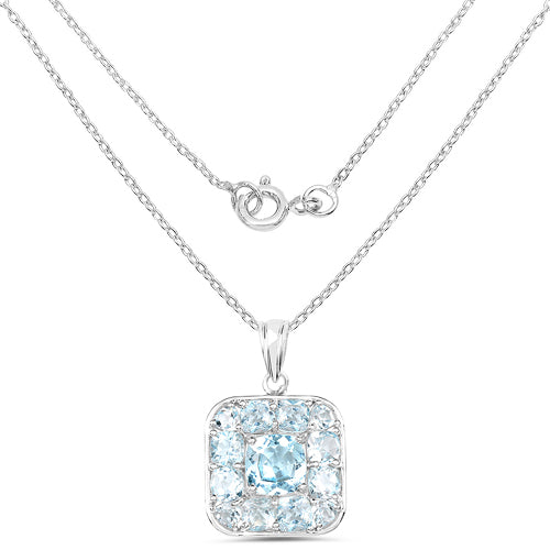10.05 Carat Genuine Blue Topaz .925 Sterling Silver Pendant by Bids.com