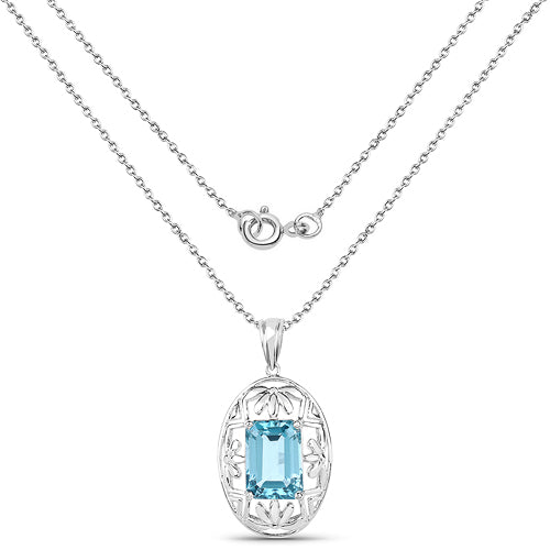 9.60 Carat Genuine Green Topaz .925 Sterling Silver Pendant by Bids.com