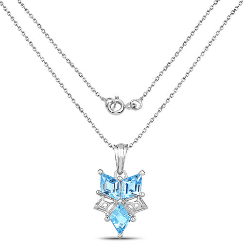 4.65 Carat Genuine Blue Topaz .925 Sterling Silver Pendant by Bids.com