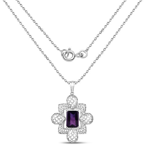 7.80 Carat Genuine Amethyst .925 Sterling Silver Pendant by Bids.com