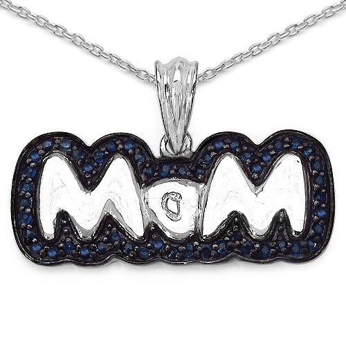 1.02 Carat Genuine Blue Sapphire .925 Sterling Silver Pendant by Bids.com