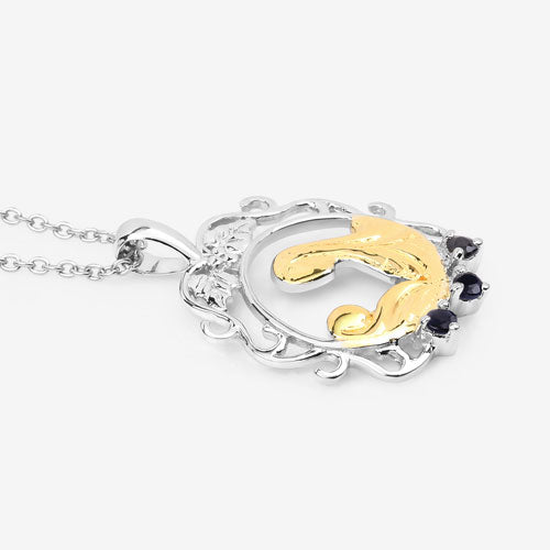 0.12 Carat Genuine Blue Sapphire .925 Sterling Silver Pendant by Bids.com