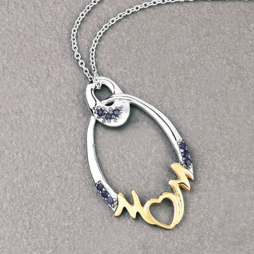 0.18 Carat Genuine Blue Sapphire .925 Sterling Silver Pendant by Bids.com