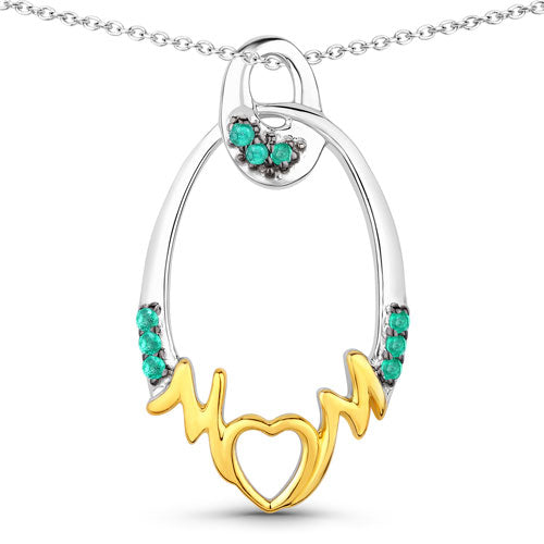 0.15 Carat Genuine Emerald .925 Sterling Silver Pendant by Bids.com