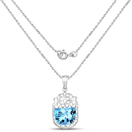 10.90 Carat Genuine Swiss Blue Topaz .925 Sterling Silver Pendant by Bids.com