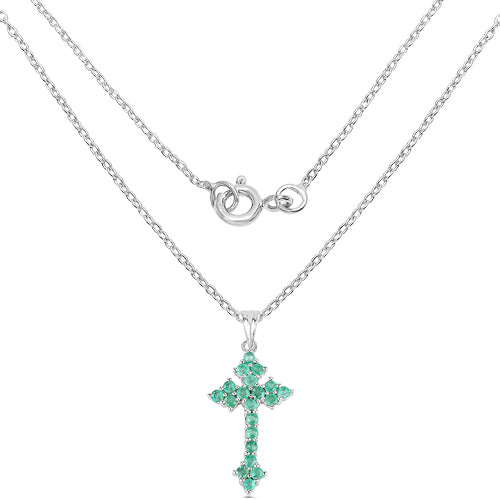 2.00 Carat Genuine Zambian Emerald .925 Sterling Silver Pendant DestGlow