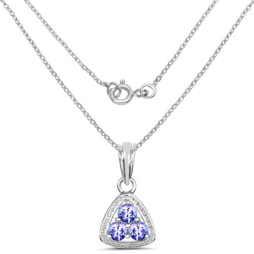 0.69 Carat Genuine Tanzanite .925 Sterling Silver Pendant DestGlow