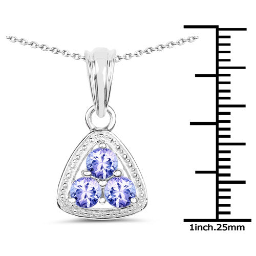 0.69 Carat Genuine Tanzanite .925 Sterling Silver Pendant DestGlow