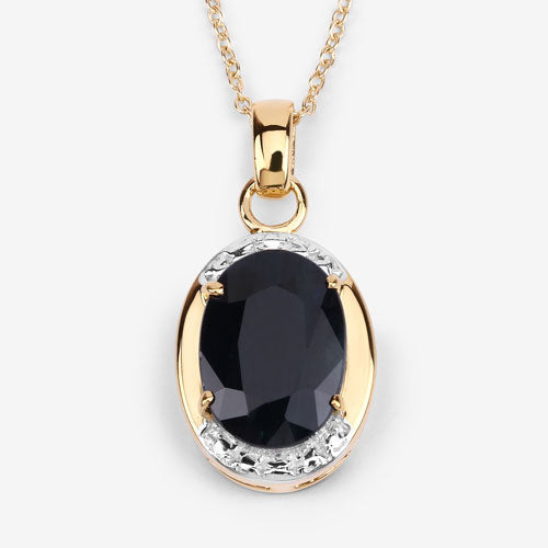 7.50 Carat Genuine Black Sapphire .925 Sterling Silver Pendant by Bids.com