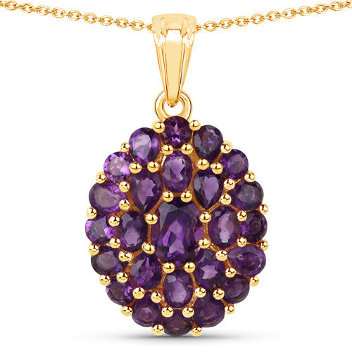4.04 Carat Genuine Amethyst .925 Sterling Silver Pendant by Bids.com
