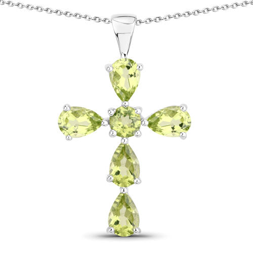 2.24 Carat Genuine Peridot .925 Sterling Silver Pendant by Bids.com
