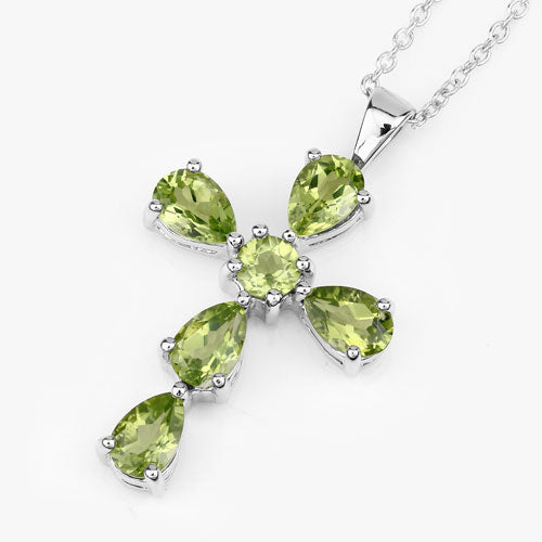 2.24 Carat Genuine Peridot .925 Sterling Silver Pendant by Bids.com