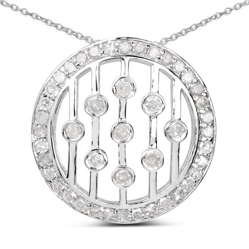 0.53 Carat Genuine White Diamond .925 Sterling Silver Pendant by Bids.com
