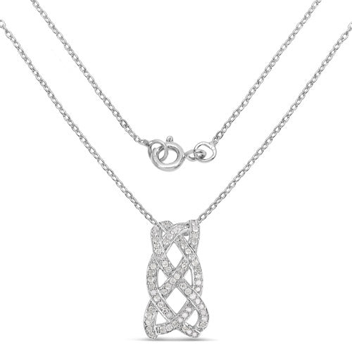 0.54 Carat Genuine White Diamond .925 Sterling Silver Pendant by Bids.com