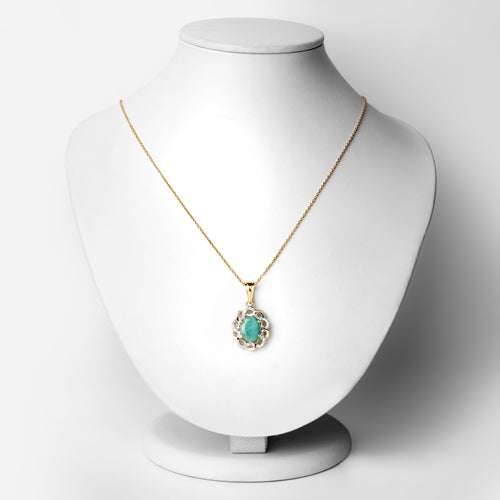 2.78 Carat Genuine Emerald and White Topaz .925 Sterling Silver Pendant by Bids.com