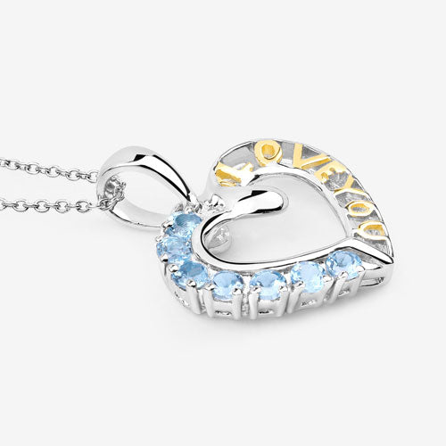 0.84 Carat Genuine Swiss Blue Topaz .925 Sterling Silver Pendant by Bids.com