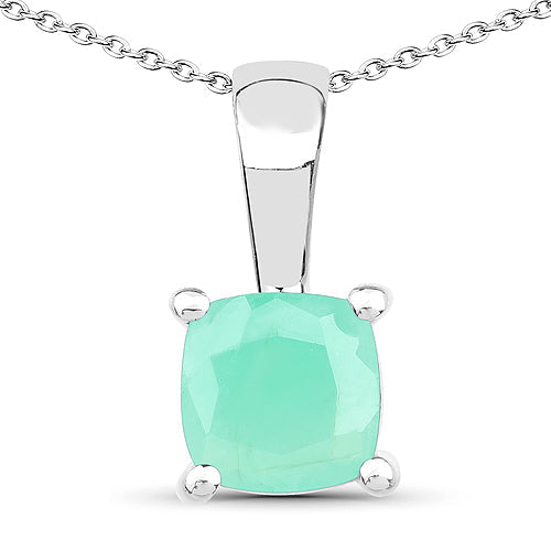 1.80 Carat Genuine Emerald, Glass Filled Ruby & Glass Filled Sapphire .925 Sterling Silver Pendant by Bids.com