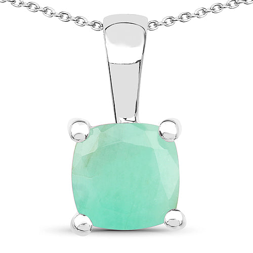 3.00 Carat Genuine Emerald, Glass Filled Ruby & Glass Filled Sapphire .925 Sterling Silver Pendant by Bids.com