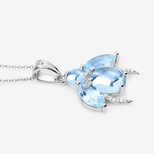 9.06 Carat Genuine Blue Topaz and White Topaz .925 Sterling Silver Pendant by Bids.com